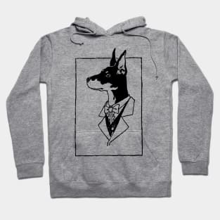 Dobermans Man Gentleman Blk Hoodie